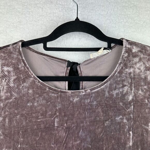 2/$30 Pleione Crushed Velvet Babydoll Top Womens M Y2K Fairy Grunge Bow Metallic - Picture 10 of 12